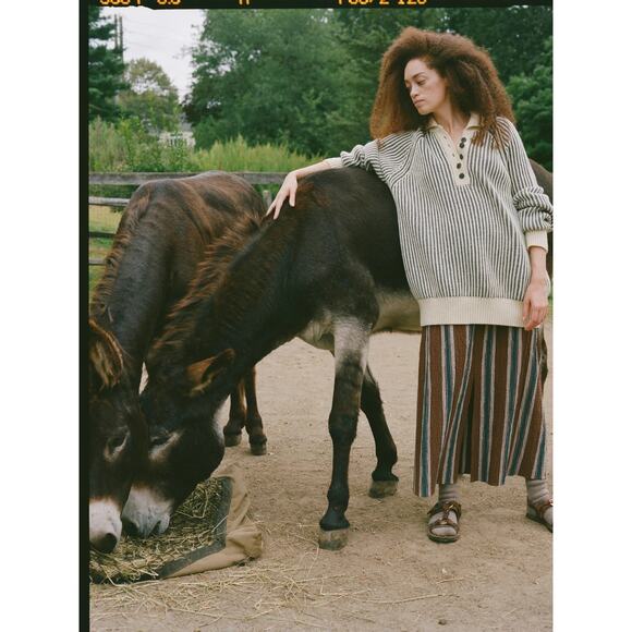 Mara Hoffman Size XS Juliana Sweater Cream & Raw Sienna Climate Beneficial Wool - Picture 10 of 16